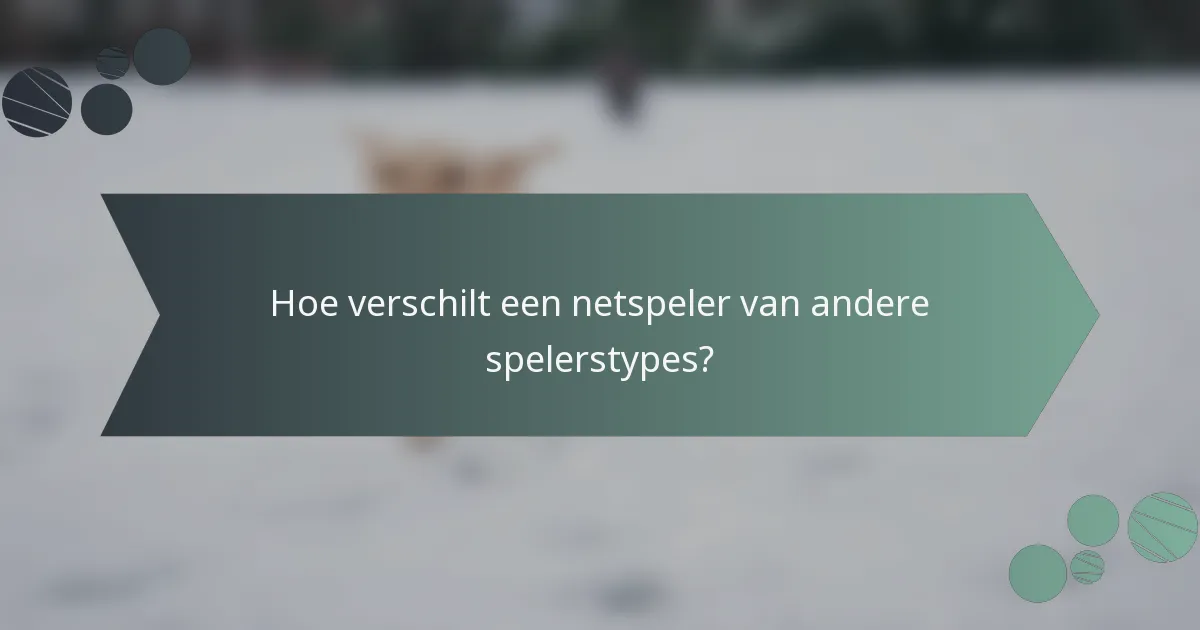 Hoe verschilt een netspeler van andere spelerstypes?